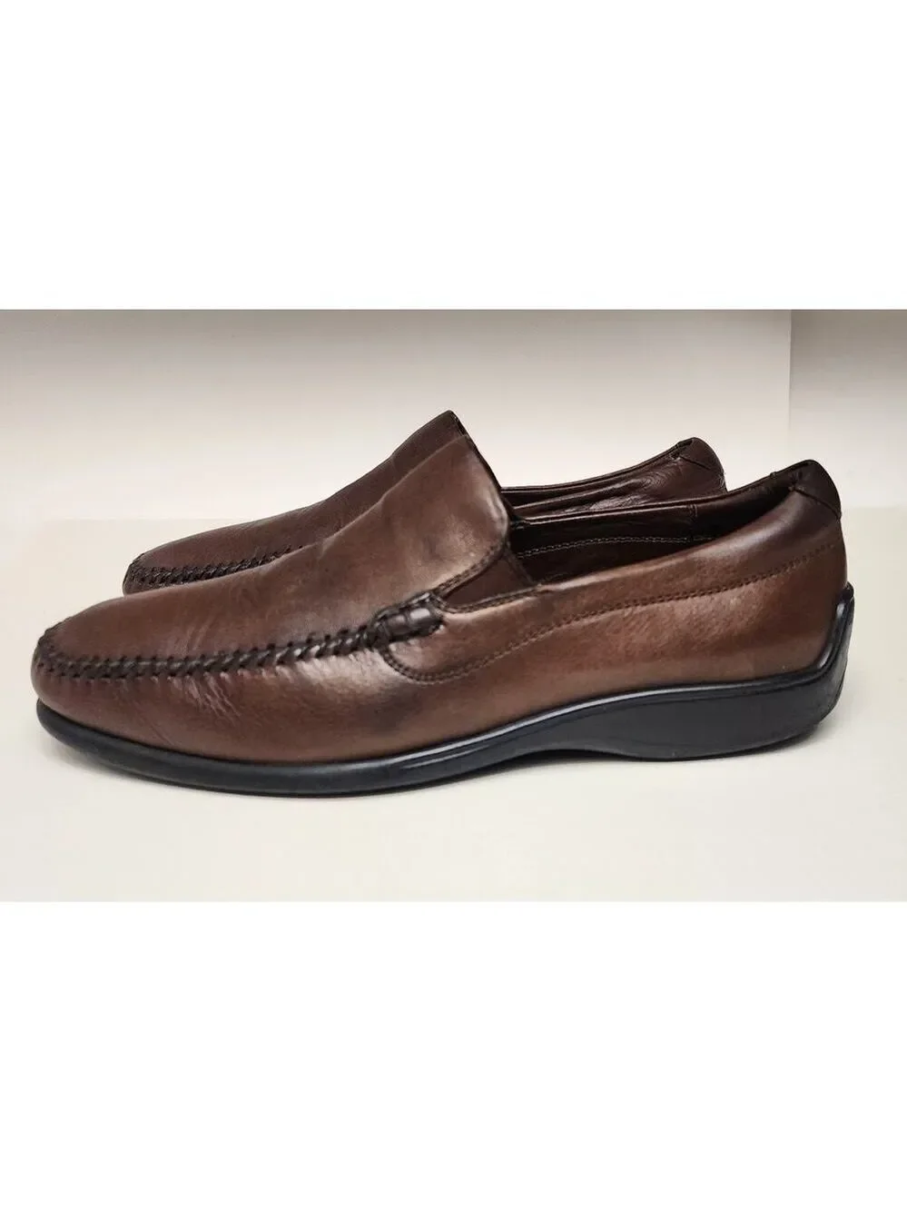 Neil M Men's Rome Men's Slip Ons Loafers Walnut Dress Shoes Leather Size 11.5